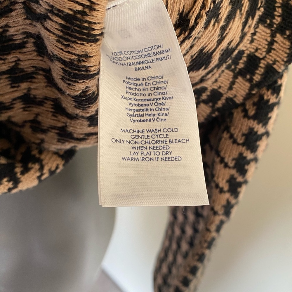 Chaps Size Medium Brown/Black Houndstooth Front Z… - image 6